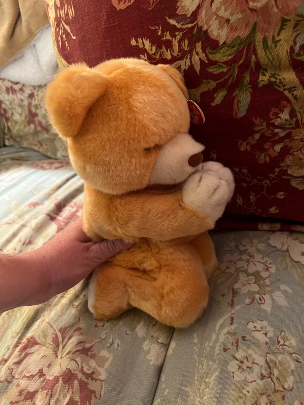 Plush Praying Bear Stuffed Animal - Ty Hope Soft Orange Teddy